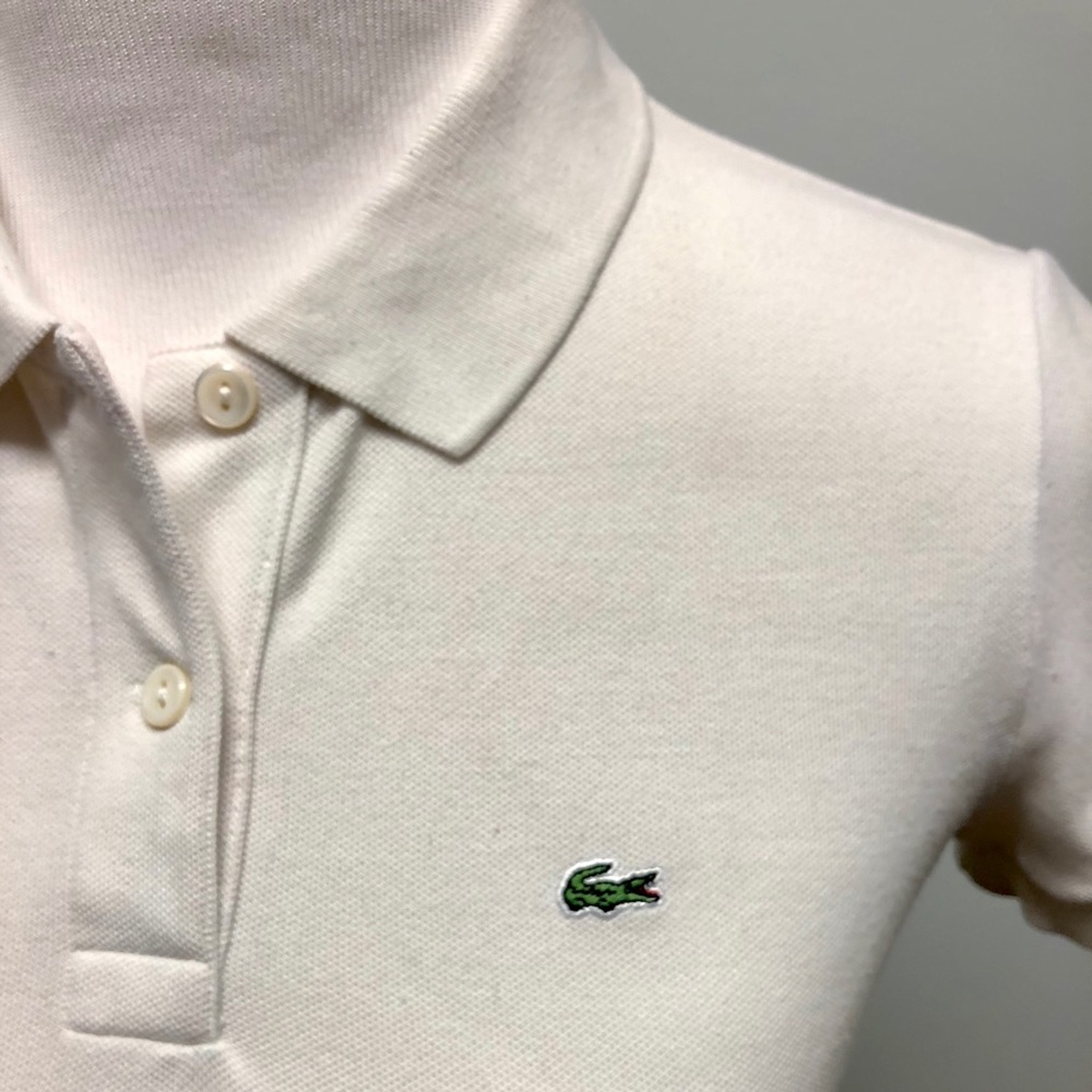 Lacoste Women’s Polo Style Shirt, White, Sz 38